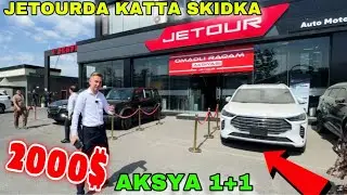 JETOUR AVTOSALONIDA 2000$ DAN 3000$ GACHA SKIDKA VA KATTA AKSYA KETMOQDA