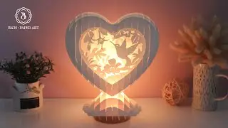 How to make Popup heart Hummingbird 3D SVG - Paper Cutting Template - Files for Cricut