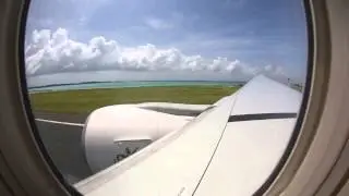 Emirates Boeing 777-300ER take off from Male