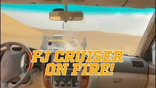 FJ CRUISER CAUGHT ON FIRE IN THE DESERT OF SWEIHAN ABU DHABI!