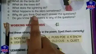 Poem I Wonder Exercise English For Two Class.