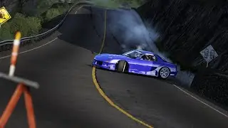[Drone Cam] 2JZ RX7 Pro Car Drifting down Fujimi Kaido B Course