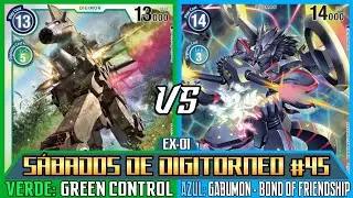 Sábados de DigiTorneo #45 | Deck Verde: Green Control Vs. Deck Azul: Gabumon BOF | Digimon EX1