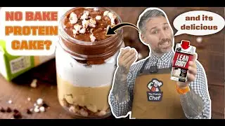 No-Bake Protein Cake with LeanBody Cookies n Creme Protein Shake