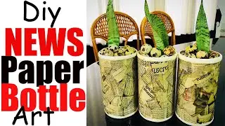 DIY Indoor Planter for My Snake Plants / News Paper Bottle Art