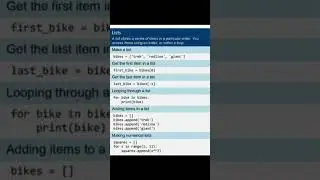 Python Lists | Python Programming #python #pythonprogramming #shorts #youtubeshorts #youtube