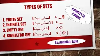 Types of Sets | Finite set | Infinite set | empty set | singleton set