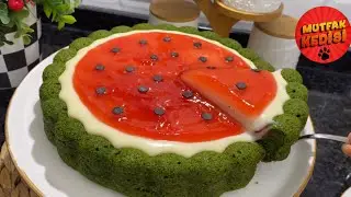 Yaz pastası mis gibi Karpuz pasta tarifi 🍉#youtube #mutfakkedisi #cake