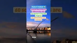 Ireland Government Scholarship 2024 | Study in Ireland #scholarship #ireland