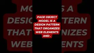 What is Page Object Model (POM) in Selenium? || selenium interview questions and answers #selenium