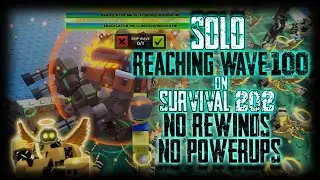 TDX Solo Reaching Wave 100 On Survival 202 - No Rewinds/Powerups | Roblox Tower Defense X