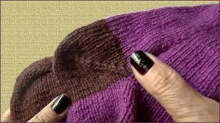 Knitting the heel of the sock. Boomerang heel. Part 2.