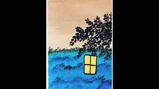 landscape Painting tutoria///pending for Beginners tutorial Acrylic Painting 😇