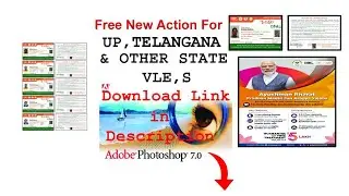 Free new Action golden card for Telangana VLE's | Photoshop 7.0