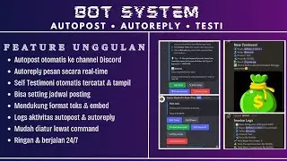 Preview Bot Discord Autopost & Autoreply dengan Sistem Testimoni
