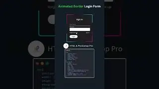 Animated Border Login Form HTML CSS 
