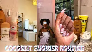 My Coconut Shower Routine *🧴Cozy season edition * + get my nails done with me