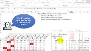 Video 00094 Find 1st negative value and how long to recuperate amount