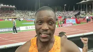 Letsile Tebogo DL Lausanne mixed zone