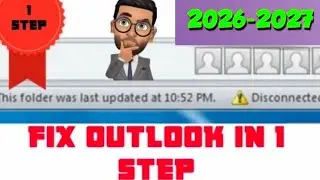 Fix Outlook disconnected issue with one step | Office 365 | 2020-22