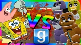 АНИМАТРОНИКИ ПРОТИВ СПАНЧ БОБА! (Gmod Five Nights at Freddy's 4) Гарис Мод (Garry's Mod)