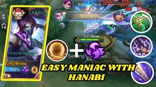 EASY MANIAC WITH HANABI BEST EMBLEM & BUILD I TOP GLOBAL HANABI I - MLBB