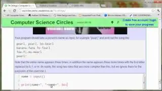 Computer Science Circles 7A : "The Name Game"