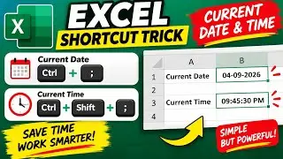 Excel Shortcut You MUST Know! 😱 Insert Current Date & Time in 2 Seconds