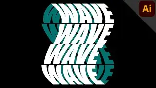 Double wavy text | Warp and bend text | ILLUSTRATOR TUTORIAL - TEXT EFFECT