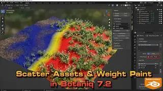 How to Make Scatter Assets 🌿 Weight Paint in Botaniq 7.2 🌳 in blender 5.1 Tutorial