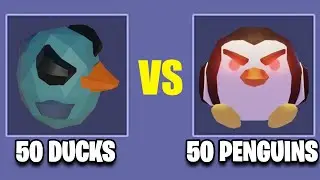 50 Ducks vs 50 Penguins - Roblox Bedwars