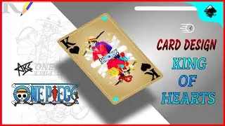 One Piece // Playing Card design // King of Hearts Luffy and Gol D Roger vector illustration art
