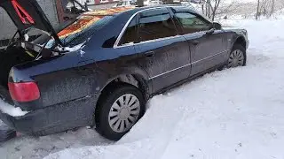 AUDI A8 D2 quattro зимой в снегопад. Winter city drive audi.