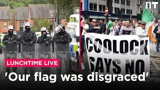 People 'disgusted' to see Tricolour used in Belfast protests