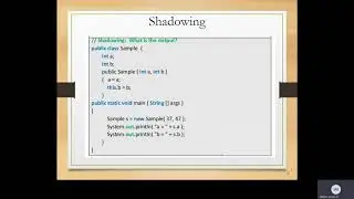 Java I   Chapter 5   Class 3   Shadowing