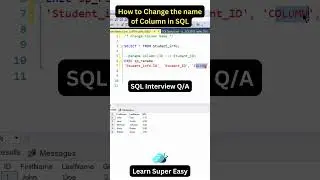 How to change the name of the column in SQL | Rename Column in SQL 