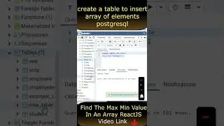 Array Of Elements Create Table Insert PostgreSQL pgAdmin 