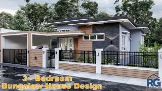 3 Bedroom Bungalow House Design with floor plan