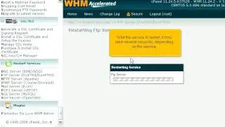 How to restart a service in WHM
