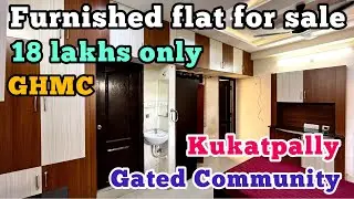18 Lakhs(Negotiable) ||Flat for sale in kukatpally || Furnished || GHMC || Code: PAR-307.