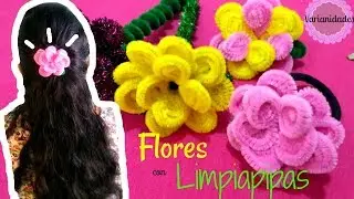 FLOWERS with PIPE CLEANERS / Easy / Make accessories or decorate your pencil cases!! // Variation...