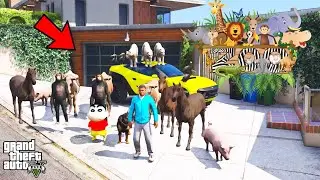Franklin And Shinchan Open A New ZOO or Come ALL Animals In ZOO IN GTA V