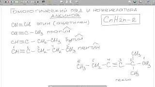 Гомологический ряд и номенклатура алкинов