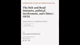 The Belt and Road Initiative, political involvement, and Chinas OFDI | RTCL.TV