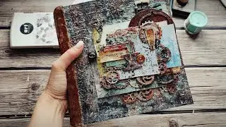 Мастер класс обложка мужского фотоальбома. Скрапбукинг. Scrapbooking mixmedia