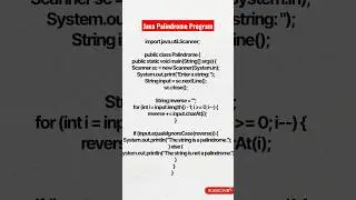 Palindrome program in java | Palindrome number in java 