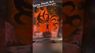 2 Minute Naruto and Kurama spray paint art time lapse #shorts #spraypaintart #naruto