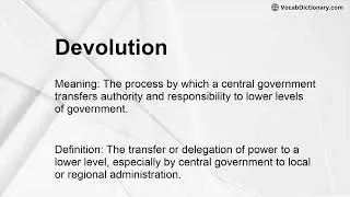 Devolution Meaning