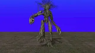horror tree green screen 3d animation 