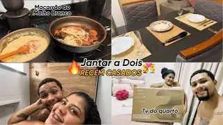 RECÉM CASADOS, JANTAR A DOIS, INAUGURAMOS O BOX DO BANHEIRO E A TV DO QUARTO!!! 👩‍❤️‍👨 🔥